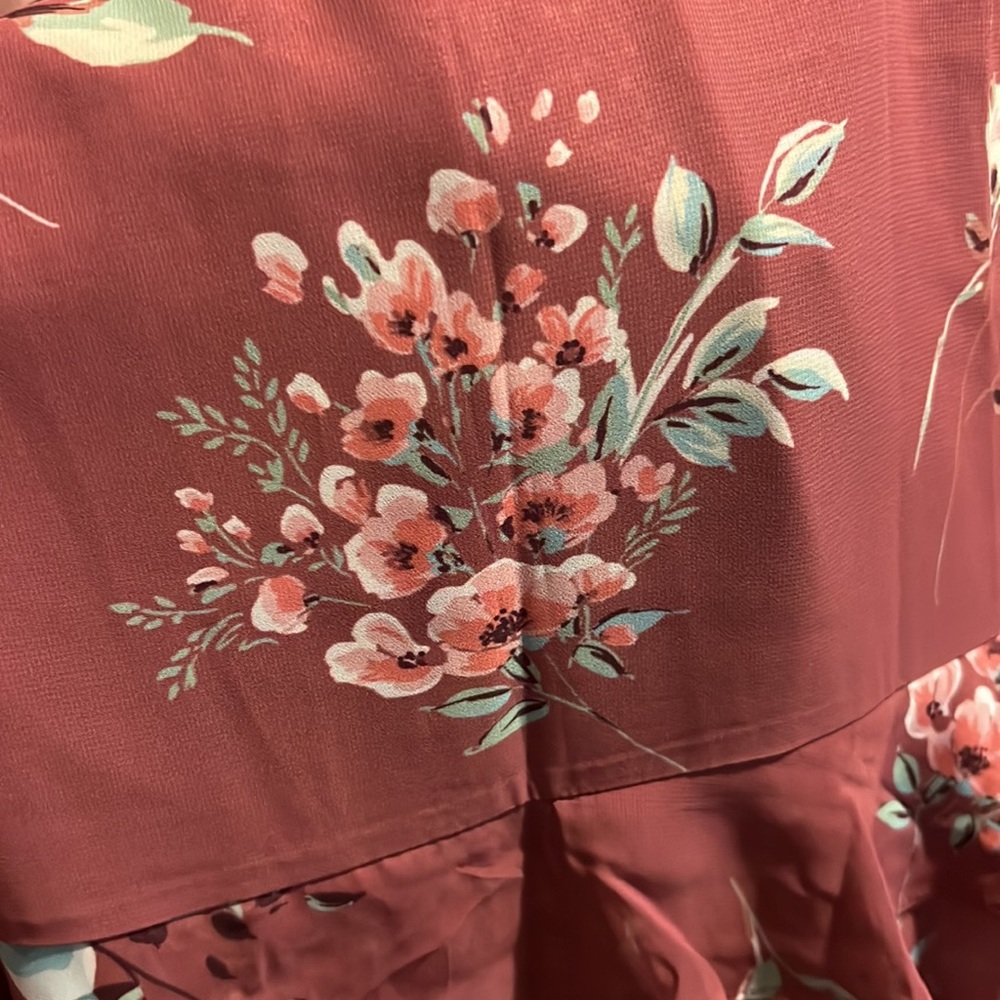 Red Floral Maxi Skirt - Picture 4 of 7